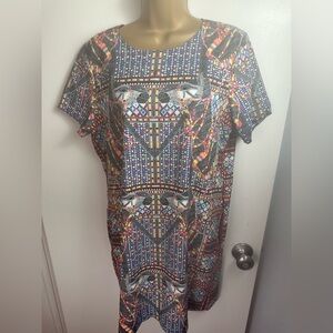 Mara Hoffman Multi-colored Camels‎ White Horse Geometric Print Whimsical Dress M